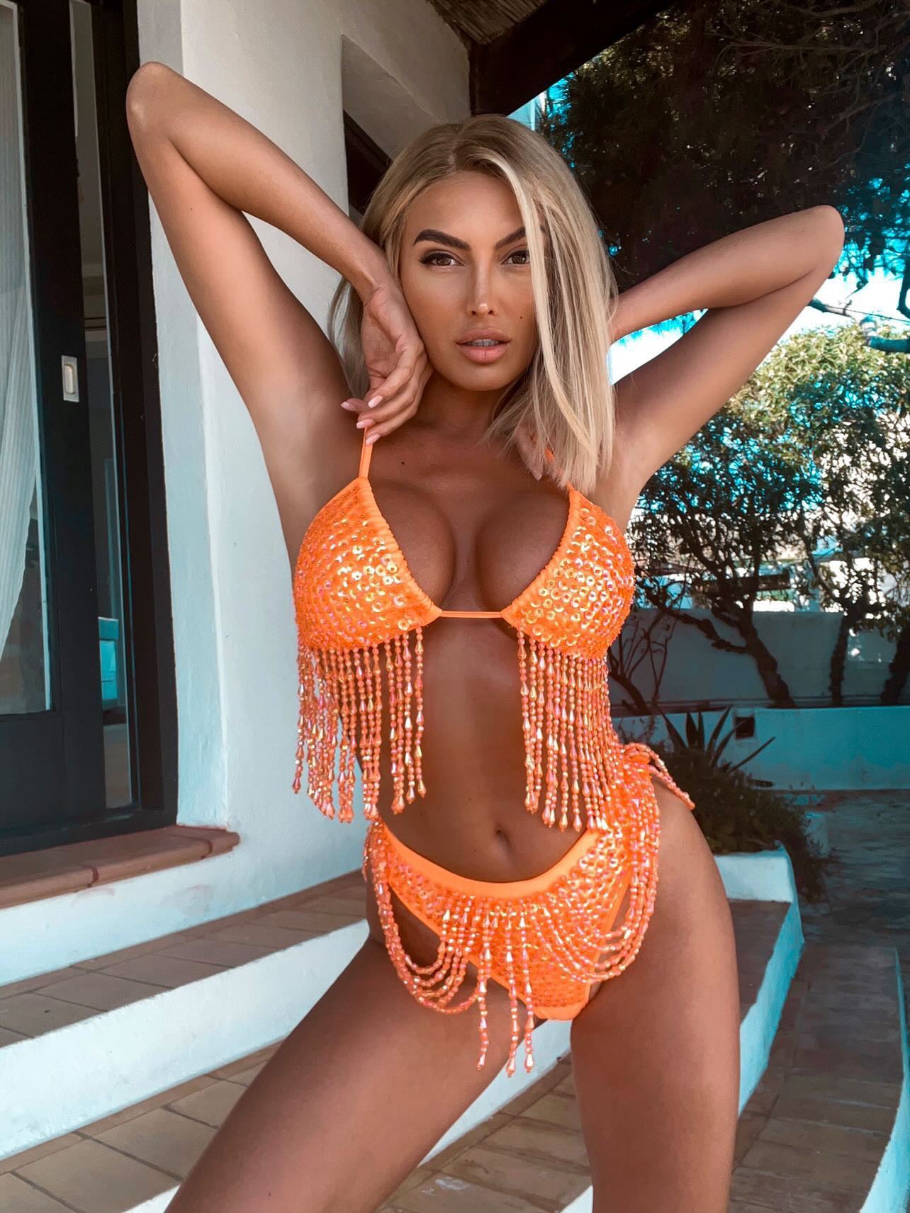 Hot Bitch Bikini Top (Orange)